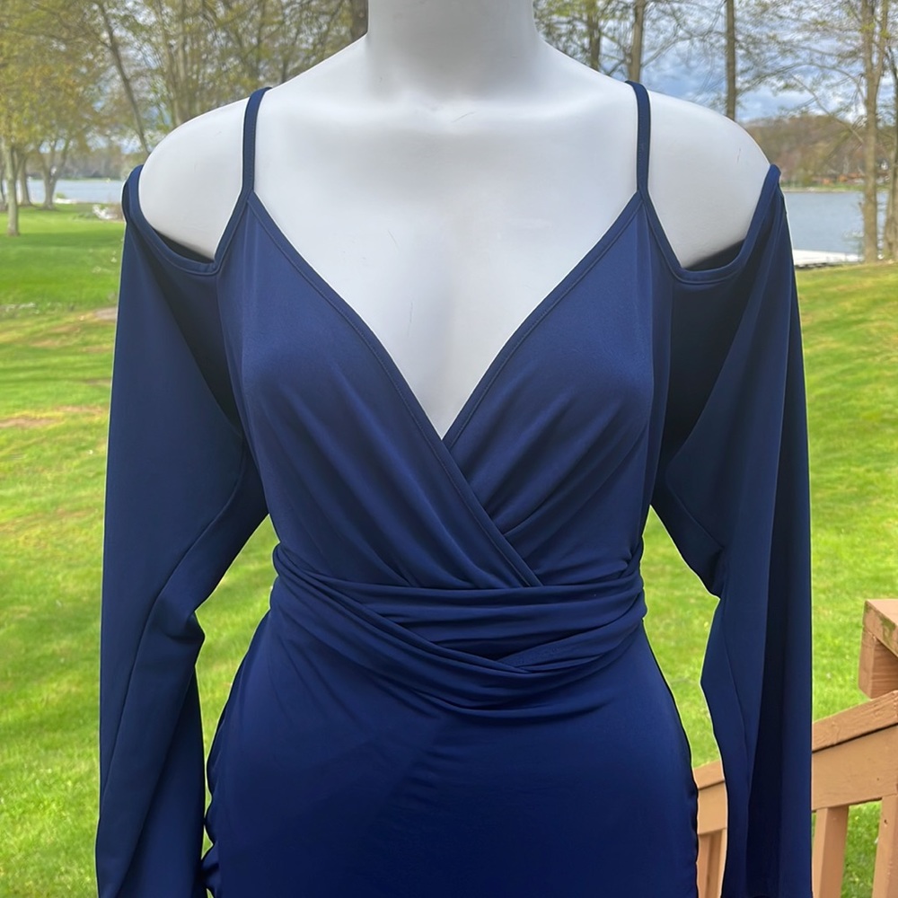 ASOS cold Shoulder wrap dress 14 - Picture 2 of 13
